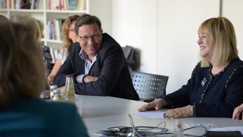 Patricia Riekel und Robert Pölzer bei der Gesprächsrunde